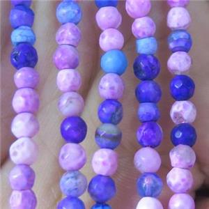 mix agate beads, faceted round, approx 4mm dia [GMOT862]
