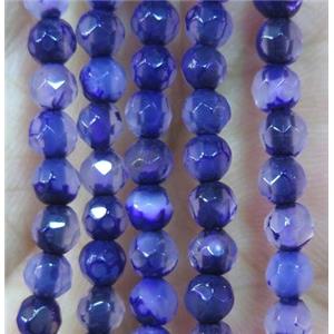 Tiny lavender agate bead, faceted round, approx 4mm dia [GMOT869]