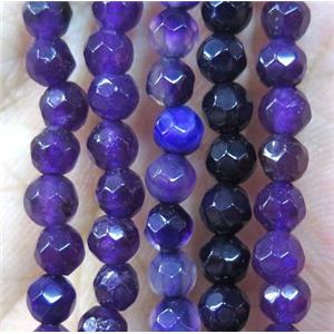 Tiny purple agate bead, faceted round, approx 4mm dia [GMOT871]