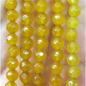 Tiny golden agate bead, faceted round, approx 4mm dia [GMOT874]
