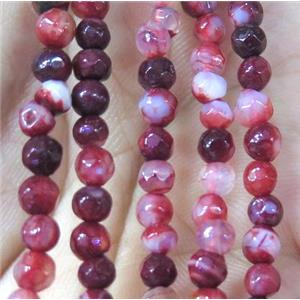 Tiny agate bead, faceted round, approx 4mm dia [GMOT894]