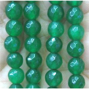 green agate beads, faceted round, approx 6mm dia [GMOT899]