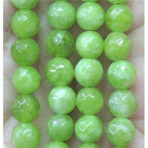 olive agate beads, faceted round, approx 6mm dia [GMOT905]