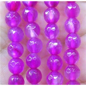 hotpink agate beads, faceted round, approx 6mm dia [GMOT912]