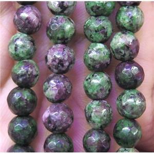 Ruby Zoisite beads, faceted round, approx 6mm dia [GMOT918]