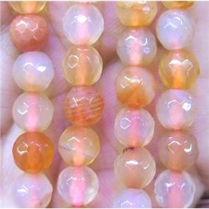 agate bead, faceted round, approx 6mm dia [GMOT919]