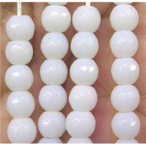 white agate beads, faceted round, approx 6mm dia [GMOT921]