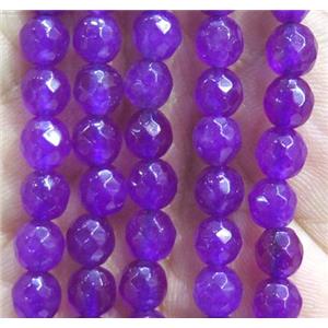 purple dye Jade Beads, faceted round, approx 6mm dia [GMOT923]