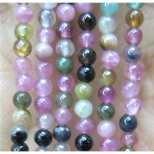 round tiny tourmaline beads, approx 2mm dia, 15.5 inches length [GMOT960]
