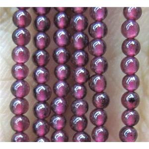 tiny garnet beads, round, approx 2mm dia, 15.5 inches length [GMOT963]