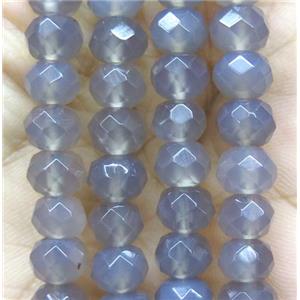 gray Agate bead, faceted rondelle, approx 4x6mm [GMOT976-4X6MM]