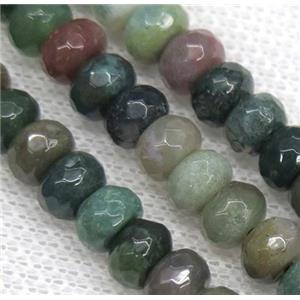 India Agate bead, faceted rondelle, approx 5x8mm [GMOT988]