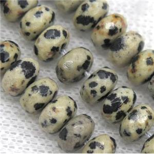 spotted dalmatian jasper beads, faceted rondelle, approx 5x8mm [GMOT990]