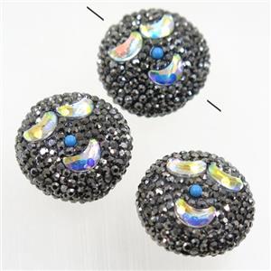 crystal glass bead paved rhinestone, approx 24mm dia [GMPD10039]