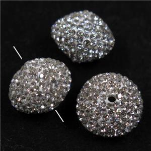resin bicone beads paved rhinestone, approx 17mm [GMPD10111]