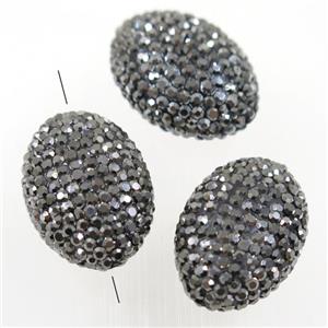 resin oval beads paved rhinestone, approx 18-25mm [GMPD10115]