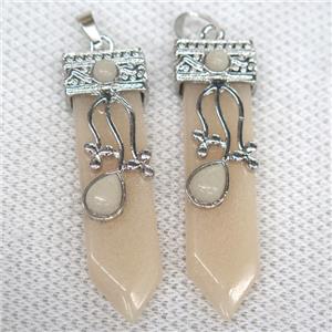 pink Aventurine arrowhead pendant, approx 13-52mm [GMPDA10000]