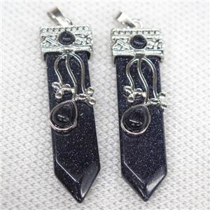 blue SandStone arrowhead pendant, approx 13-52mm [GMPDA10004]