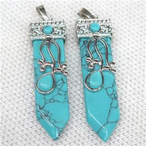 Turquoise arrowhead pendant, approx 13-52mm [GMPDA10006]