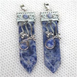 blue Sodalite arrowhead pendant, approx 13-52mm [GMPDA10012]
