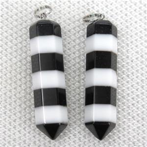 black and white Jasper bullet pendant, approx 10-42mm [GMPDA10019]