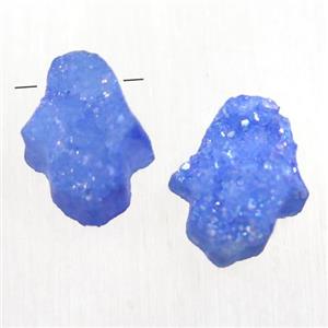 lavender Druzy Quartz hamsahand pendant, approx 10-13mm [GMPDA10040]