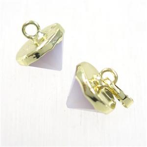 white agate diamond pendant, gold plated, approx 9-11mm [GMPDA10177]