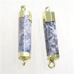 tree agate stick connector, gold plated, approx 5.5-20mm [GMPDA10185]