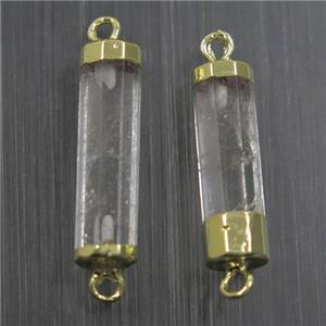 Clear Quartz stick connector, gold plated, approx 5.5-20mm [GMPDA10191]