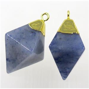 blue Aventurine pendant, gold plated, approx 15-25mm [GMPDA10226]