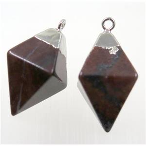 autumn Jasper pendant, silver plated, approx 15-25mm [GMPDA10231]