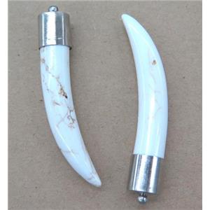 white Turquoise horn pendant, approx 50mm length [GMPDA2719]