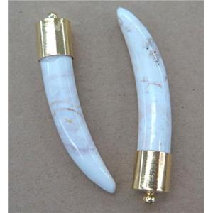 white Turquoise horn pendant, approx 50mm length [GMPDA2720]