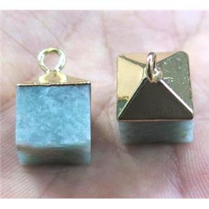 Amazonite pendant, cube, approx 12x12mm [GMPDA2780]