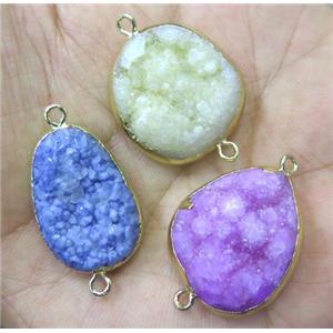 druzy quartz connector, freeform, mixed color, approx 10-30mm [GMPDA2837]
