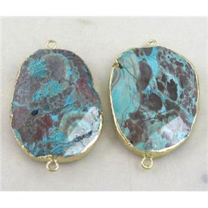 Ocean Jasper connector, faceted freeform, blue, approx 20-35mm [GMPDA2865]