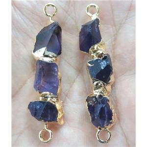 amethyst connector, freeform, purple, approx 25-35mm length [GMPDA2973]