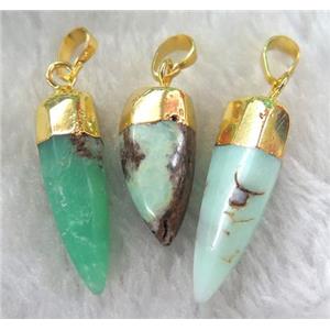 Australian Chrysoprase Bullet Pendant, approx 10-30mm [GMPDA3115]
