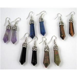 mix gemstone stick earring, approx 10-35mm [GMPDA3137]