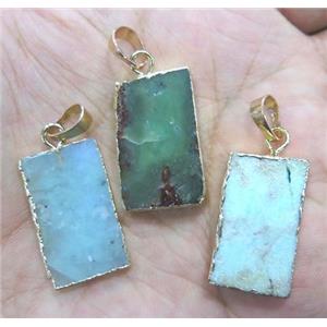 Australian Chrysoprase pendant, rectangle, green, approx 12-25mm [GMPDA3156]