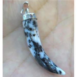 snowflake jasper pendant, horn, approx 7-35mm [GMPDA3296]