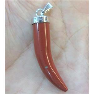 red jasper horn pendant, approx 7-35mm [GMPDA3301]