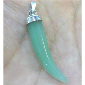 green aventurine horn pendant, approx 7-35mm [GMPDA3303]
