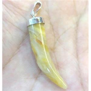 yellow jade horn pendant, approx 7-35mm [GMPDA3312]