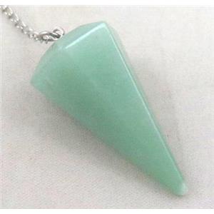 green aventurine pendulum pendant, approx 36mm [GMPDA3315]
