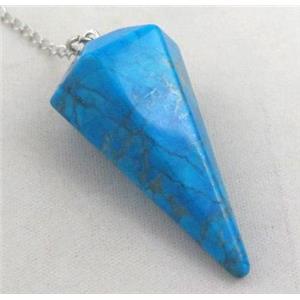 blue turquoise pendulum pendant, approx 36mm [GMPDA3318]