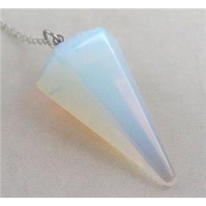 white opalite pendulum pendant, approx 36mm [GMPDA3319]