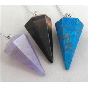 mixed gemstone pendulum pendant, approx 36mm [GMPDA3322]