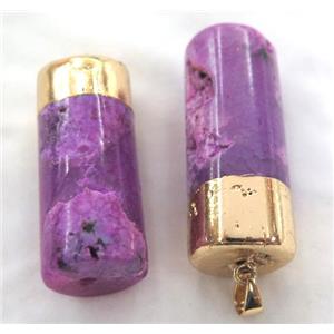 purple agate column pendant, approx 18-45mm [GMPDA3326]