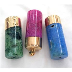 mix agate pendant, column, approx 18-45mm [GMPDA3328]